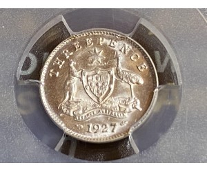 Australia 1927 Threepence PCGS MS64